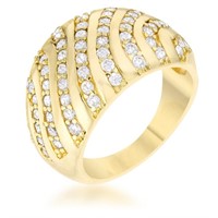 14k Gold-pl. .95ct White Sapphire Dome Ring