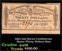 1864 2nd Series Confederate States Thirty Dollars