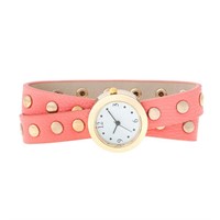Elegant Pink Studded Wrap Watch