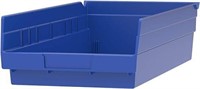 12pc Plastic Nesting Shelf Bin Box 18x8x4 blue