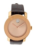 Movado Bold Rose Gold Dial Ss Watch 36mm