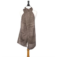 Fashionable Taupe Knitted Pocket Scarf
