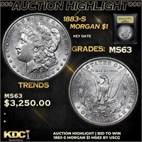 ***Auction Highlight*** 1883-s Morgan Dollar $1 Gr