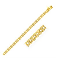 14k Gold Two Row Rope Bracelet 3.0mm