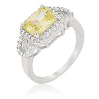 Radiant 3.41ct Citrine & White Sapphire Ring