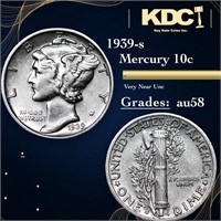 1939-s Mercury Dime 10c Grades Choice AU/BU Slider