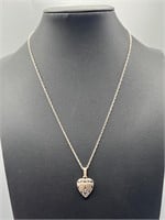 Vintage Sterling heart necklace