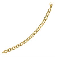 14k Gold Diamond Cuts Curb Chain Bracelet