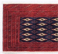 Hand Knotted Persian Turkmen Rug 1.7 x 3.7 ft.