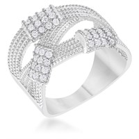 Chic .36ct White Sapphire Overlap Wide Band