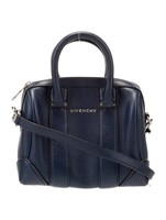 Givenchy Textured Blue Leather Top Handle Bag