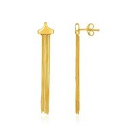 14k Gold Multi-strand Curb Chain Post Earrings