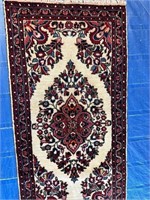 Hand Knotted Persian Sarouk 2x4.3 ft