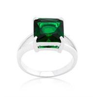 Elegant Princess Cut 5.50ct Emerald Solitaire Ring