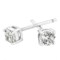 Classic Round .22ct White Topaz Earrings