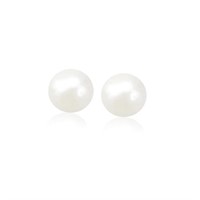 14k Gold Cultured White Pearl Stud Earrings 8.0 Mm