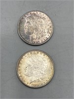 2 1890's Morgan silver dollars
