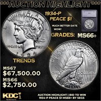 ***Auction Highlight*** 1934-p Peace Dollar $1 Gra
