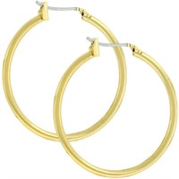 Elegant Goldtone Finish Hoop Earrings