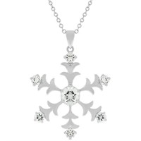 Round 3.50ct White Topaz Snowflake Necklace