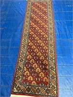 Hand Knotted Agra Tabriz 6.3x2.4 ft