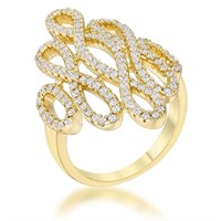 14k Gold-pl. .94ct White Sapphire Cocktail Ring