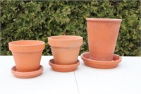 Red Clay 7" & 12" Planters with Trays