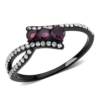Elegant .11ct Fuchsia Sapphire Black Plated Ring