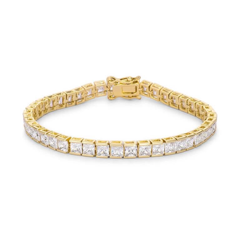 Goldpl Princess-cut 16.77ct White Topaz Bracelet