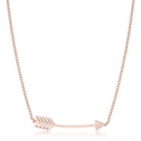 Minimalist Rose Gold Plated Arrow Necklace