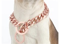 GZMZC 22IN ROSE GOLD STAINLESS STEEL DOG COLLAR