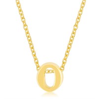 Goldtone Initial Small Letter O Necklace