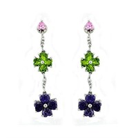 Multi-cut 2.00ct Gemstone Flower Earrings