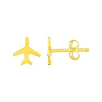 14k Gold Airplane Earrings