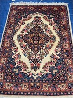 Hand Knotted Persian Sarouk Rug 3x5 ft