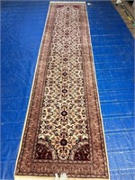 Hand Knotted Indo tabriz Rug 2.8x10.6 ft