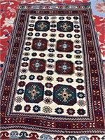 Hand Knotted Persian Kazak Rug 4x6 ft