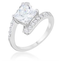 Princess Cut 2.30ct White Sapphire Bypass Ring