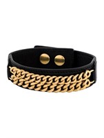 Gold-tone Saint Laurent Leather Chain Bracelet