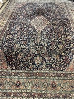 Hand Knotted Persian Sarouk Rug 10x13.10 ft