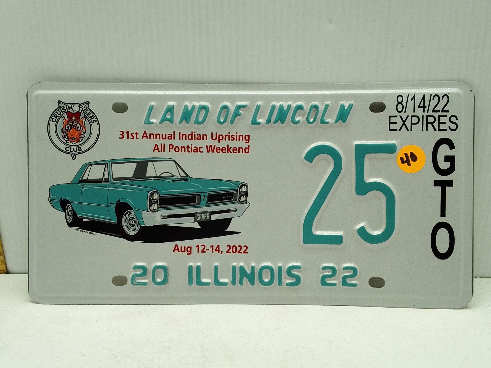 2022 ILLINOIS ALL PONTIAC WEEKEND FRONT PLATE
