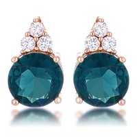 Rgold Pl. Round 6.16ct Montana Sapphire Earrings