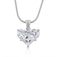 Classic 4.00ct White Topaz Heart Shaped Necklace