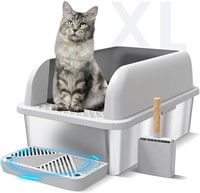 XL Stainless Steel Cat Litter Box  Silver