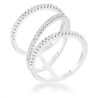 Stylish .40ct White Sapphire Contemporary Ring