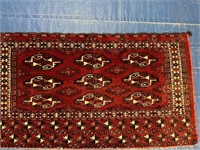 Hand Knotted Persian Turkman Rug 4.2x2.4 ft