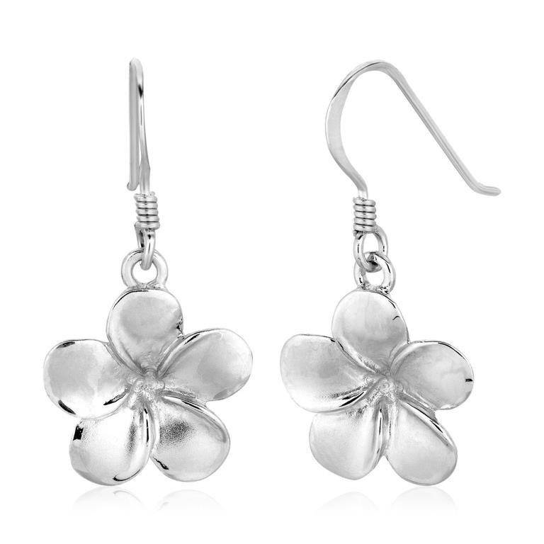 Sterling Silver Matte Textured Flower Earrings