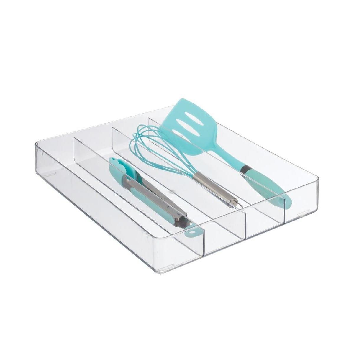 mDesign Divided Drawer Cutlery Tray - Clear