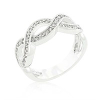 Elegant .25ct White Topaz Twisted Ring