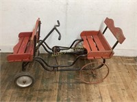 WOOD AND METAL PEDDLE CART